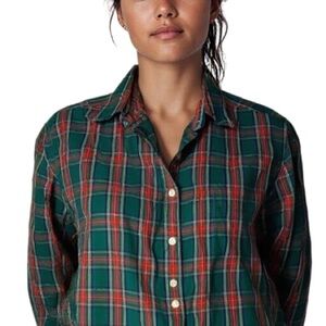 Pendleton Vintage 90s 100% Cotton Long Sleeve Flannel Green White Red